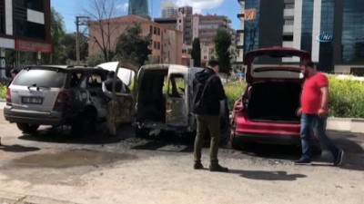 ticari arac -  Park halindeki araç alev alev yandı...Yanan araçta kundaklama şüphesi  Videosu