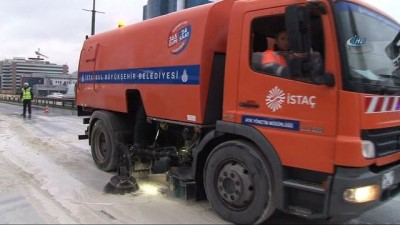 trafik yogunlugu -  Basın Ekspres yoluna dökülen çamur kazaya neden oldu Videosu