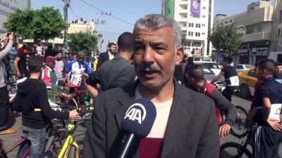 bisiklet yarisi - Gazze'de 'Büyük Dönüş Yürüyüşü' öncesi bisiklet yarışı Videosu