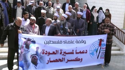 zaman asimi - Gazzeli din adamlarından Büyük Dönüş Yürüyüşü'ne destek - GAZZE Videosu