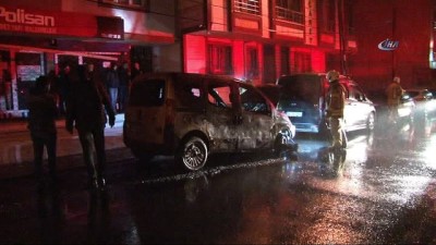 polis araci -  Eyüpsultan’da park halindeki araç yandı  Videosu