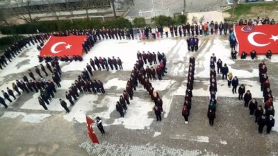 okul bahcesi -  Öğrenciler ‘Afrin’ koreografisi yaparak ant içti  Videosu