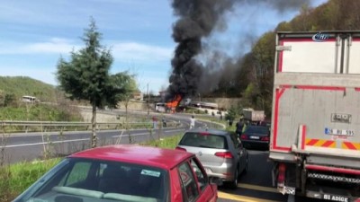 yolcu otobusu -  Yolcu otobüsü alev alev yandı Videosu