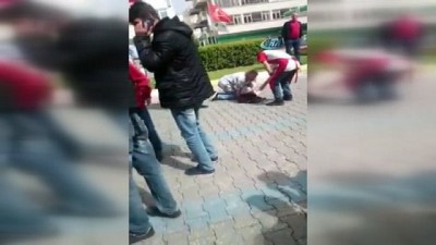 amator kamera -  Kontrolden çıkan motosiklet yayaya çarptı: 3 yaralı Videosu