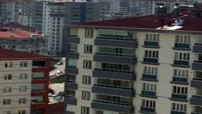 guvenlik onlemi -  12 katlı binanın çatısında tehlikeli çalışma  Videosu