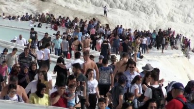 Pamukkale'yi 2 saate 7 bin kişi ziyaret etti - DENİZLİ