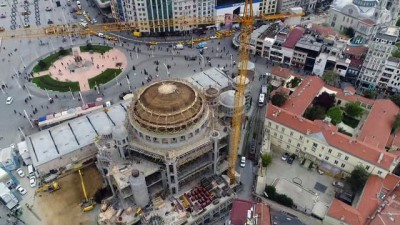 taksim -  Taksim Camii inşaatında son durum havadan görüntülendi  Videosu