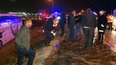  Konya-Aksaray yolu üzerinde yolcu otobüsü yoldan çıktı 18 yaralı 