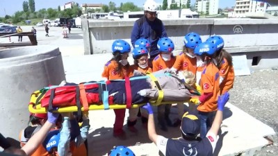 kurtarma tatbikati - AFAD'dan çocuklara deprem eğitimi - ANKARA  Videosu