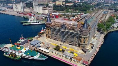  Haydarpaşa Garı'nda restorasyon çalışmaları havadan görüntülendi 