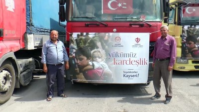 mazlum - Erbaş: 'Suriye'ye bin 713 tır yardım malzemesi gönderdik' - KAYSERİ Videosu