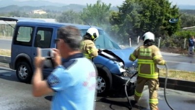 tahkikat -  Kaza yapan araç alev aldı Videosu