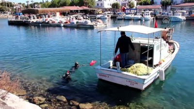 yabanci turist - Deniz dibi temizliği - Sualtı kamerası - MUĞLA  Videosu