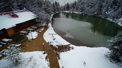 turizm sezonu -  Limni Gölü'nde kar havadan görüntülendi Videosu