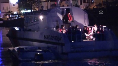 Ege Denizi'nde yasa dışı göçle mücadele - 11 yabancı uyruklu su alan tekneden kurtarıldı - MUĞLA 