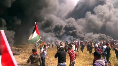 Gazze sınırındaki gösterilerde yüzlerce kişi yaralandı (1) - HAN YUNUS