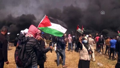 Gazze sınırındaki gösterilerde yüzlerce kişi yaralandı (2) - HAN YUNUS