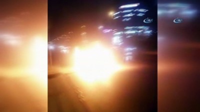 yangin tupu -  Ticari taksinin alev alev yandığı anlar kamerada  Videosu