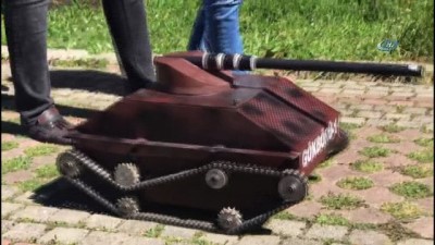  KTÜ'lü öğrencilerden 'Gökbörü' adı verilen insansız tank aracı 