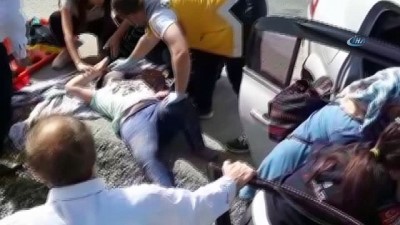 asiri hiz -  Antalya'da kontrolden çıkan otomobil kayalıklara carptı: 6 yaralı Videosu