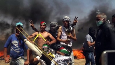 insani kriz - Gazze'deki Büyük Dönüş Yürüyüşü'nde yedinci cuma (4) - HAN YUNUS Videosu