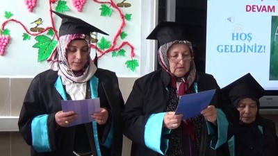 mezuniyet toreni - Okuma yazma kursunu tamamlayan kadınlar kep attı - NİĞDE  Videosu