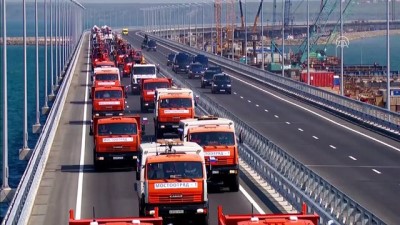 rejim - Rusya ile Kırım yarımadası arasında inşa edilen 19 kilometrelik köprü açıldı - KIRIM Videosu