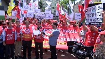 ozgurluk -  DİSK üyelerinden ABD Konsolosluğu önünde İsrail protestosu  Videosu