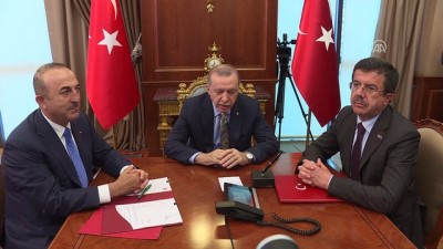 telekonferans - Cumhurbaşkanı Erdoğan, Venezuela Devlet Başkanı Maduro ile telekonferansla görüştü (1) - ANKARA  Videosu