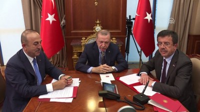 telekonferans - Cumhurbaşkanı Erdoğan, Venezuela Devlet Başkanı Maduro ile telekonferansla görüştü (4) - ANKARA  Videosu