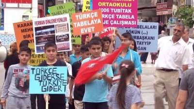 yabanci dil -  Öğrencilerden Türkçe tabelalı esnafa teşekkür, yabancı tabelalılara uyarı Videosu