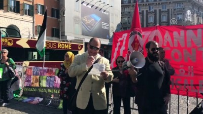 İtalya'da ABD Büyükelçiliği önünde Filistin protestosu - ROMA 