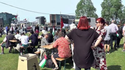 protesto - Danimarka'da 'Gazze'de ablukayı kaldırın' etkinliği - KOPENHAG  Videosu