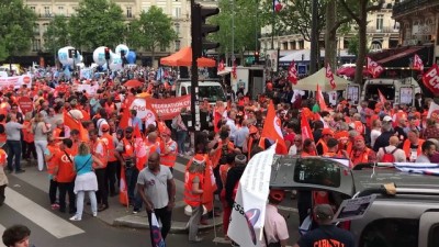 protesto - Fransa'da memurlar üçüncü kez genel grevde - PARİS Videosu