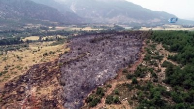 buyuk felaket -  Seydikemer'de yanan alan havadan görüntülendi Videosu