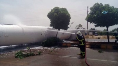  LPG yüklü tanker devrildi 