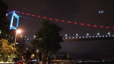 kurulus yildonumu -  Fatih Sultan Mehmet Köprüsü Azerbaycan Bayrağının rengiyle aydınlatıldı Videosu