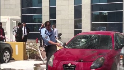 adalet sarayi - Yanan otomobili TOMA söndürdü - İSTANBUL  Videosu
