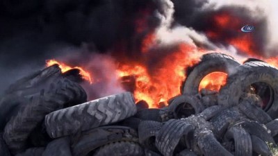  On binlerce lastik cayır cayır yandı