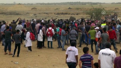 insani kriz - 'Büyük Dönüş Yürüyüşü'nde altıncı cuma - 350 Filistinli yaralandı - HAN YUNUS Videosu