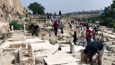 golgeli -  - İsrail’de Filistinliler, Ramazan Hazırlığı İçin Kudüs Tarihi Mezarlığını Temizledi  Videosu