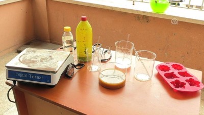 kimyasal maddeler - Atık yağlar öğrencilerin elinde rengarenk sabuna dönüşüyor - GİRESUN  Videosu