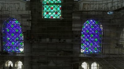  Çamlıca Camii'nin içi ilk kez drone ile görüntülendi 