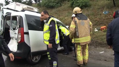 trafik yogunlugu -  TEM’de zincirleme kaza: 5 araç birbirine girdi  Videosu