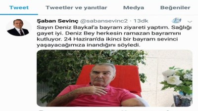 twitter -  Tedavisi süren Deniz Baykal'ın fotoğrafı Twitter'da paylaşıldı  Videosu