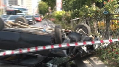 direksiyon -  Levent’te otomobil takla attı: 1 yaralı Videosu
