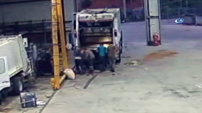 kaynak makinesi -  Çöp arabasında oluşan gaz bomba gibi patladı, işçiler ölümden döndü... O anlar kamerada  Videosu