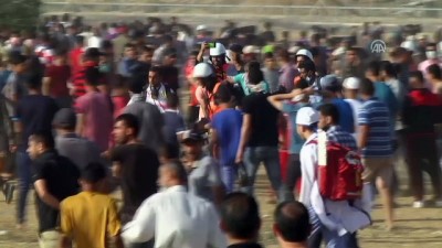 israil - İsrail askerleri Gazze sınırında 206 Filistinliyi yaraladı (3) - HAN YUNUS Videosu