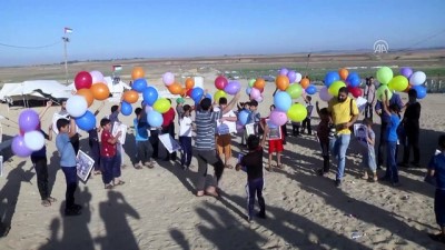 saglik calisani - Gazzeli çocuklar gökyüzüne balon bıraktı Videosu