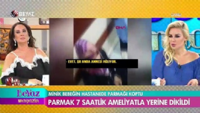 Minik bebeğin, hastanede parmağı koptu 